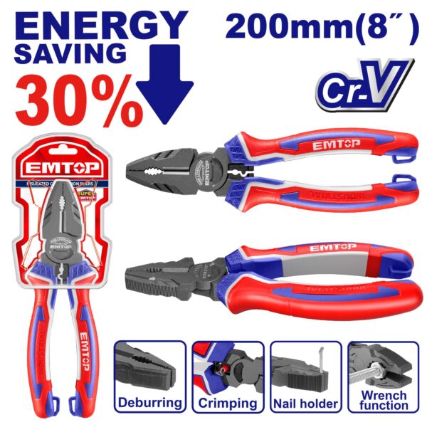 EMTOP High leverage combination pliers (EPLRC0821)