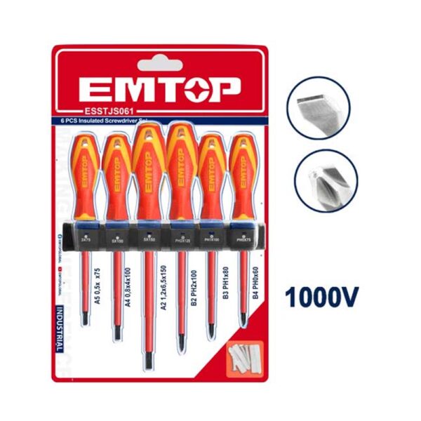 EMTOP 6 Pcs Insulated Screwdriver Set (ESSTJS061)