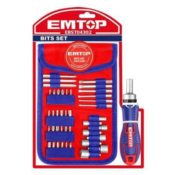 EMTOP 43 Pcs Screwdriver Bit Set (EBST04302)